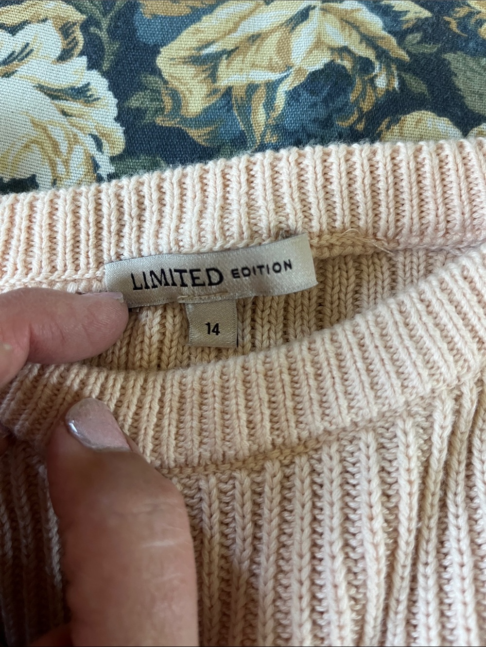 Limited Edition Cream Ribbed Crewneck Sweater - Picture 2 of 5